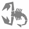 Stickers H.Q.S Aufkleber Skorpion 14x16cm silber matt