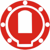 Quattroerre Aufkleber Tankdeckel , (3D Optik rot,eloxiert)
