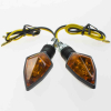 Shin Yo Blinker ROCK, schwarz, gelbes Glas, 12V / 6 Watt Halogenbirne, Paar, E-gepr.