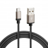 Lampa Micro-USB geflochtenes Kabel 1M, schwarz (Laden und Synchronisieren)