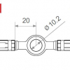 TRW Fitting 10,2 mm, 180° mit zwei Anschlüssen, rot