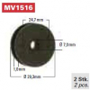 TRW Gummitülle MV1516, rund, Durchm. 29,3 mm, Stärke 1mm, Loch 7 mm. (2er Pack)