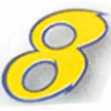 Meryt Aufkleber No. 8 gelb/blau