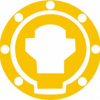 Quattroerre Aufkleber Tankdeckel , (3D Optik gelb,eloxiert)