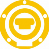 Quattroerre Aufkleber Tankdeckel , (3D Optik gelb,eloxiert)