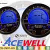 Acewell ACE-2901AS  Motorrad und Quad / ATV Drehzahlmesser mit Temperaturanzeige und 6 Kontrollleuchte Alu-Schwarz